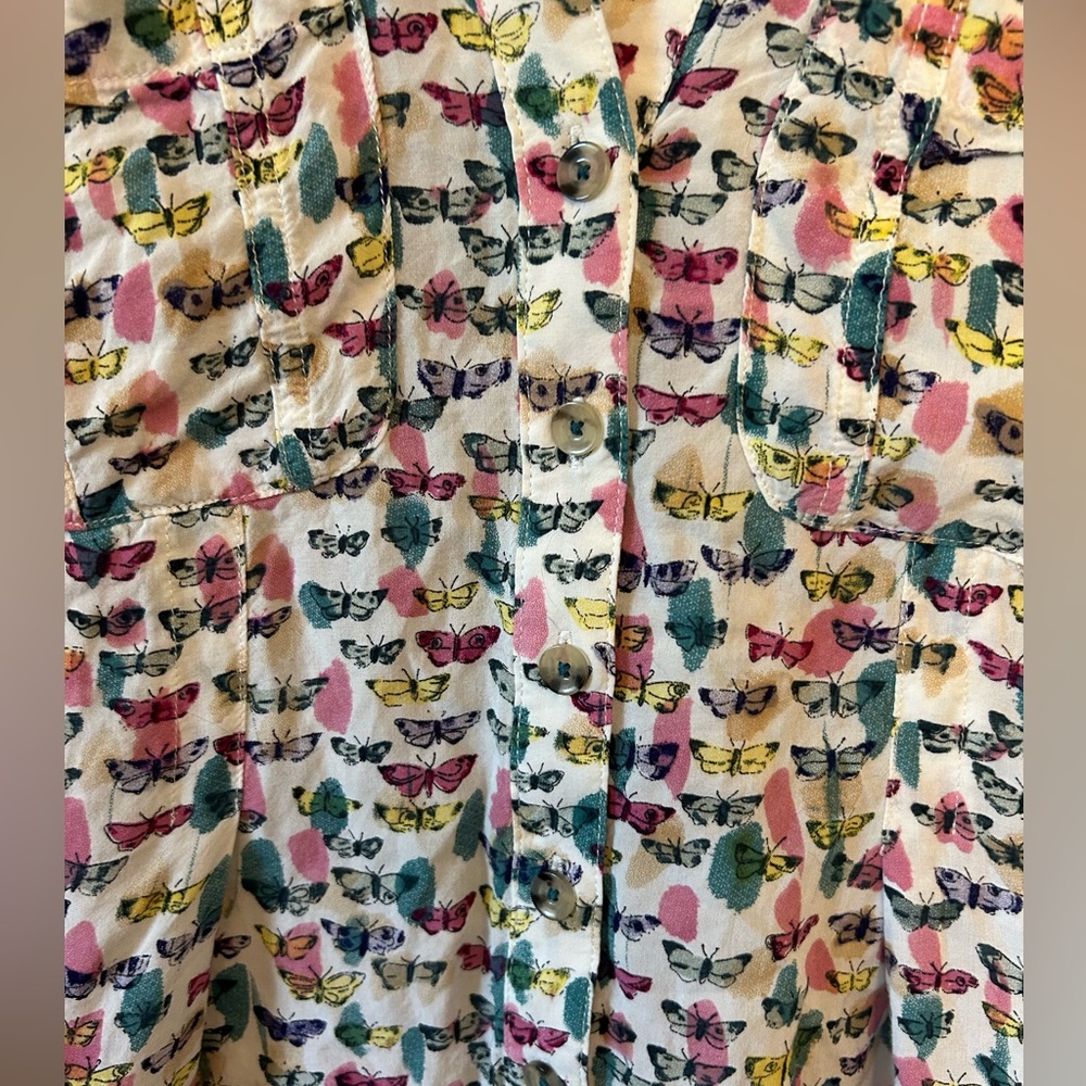 Maeve by Anthropologie Butterfly Button Up Long Sleeve Shirt - Picture 6 of 6